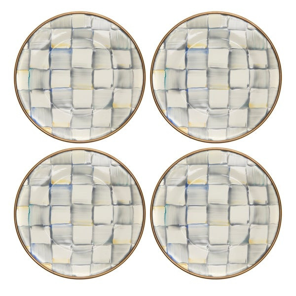 MacKenzie-Childs Sterling Check Appetizer Plates | MacKenzie-Childs