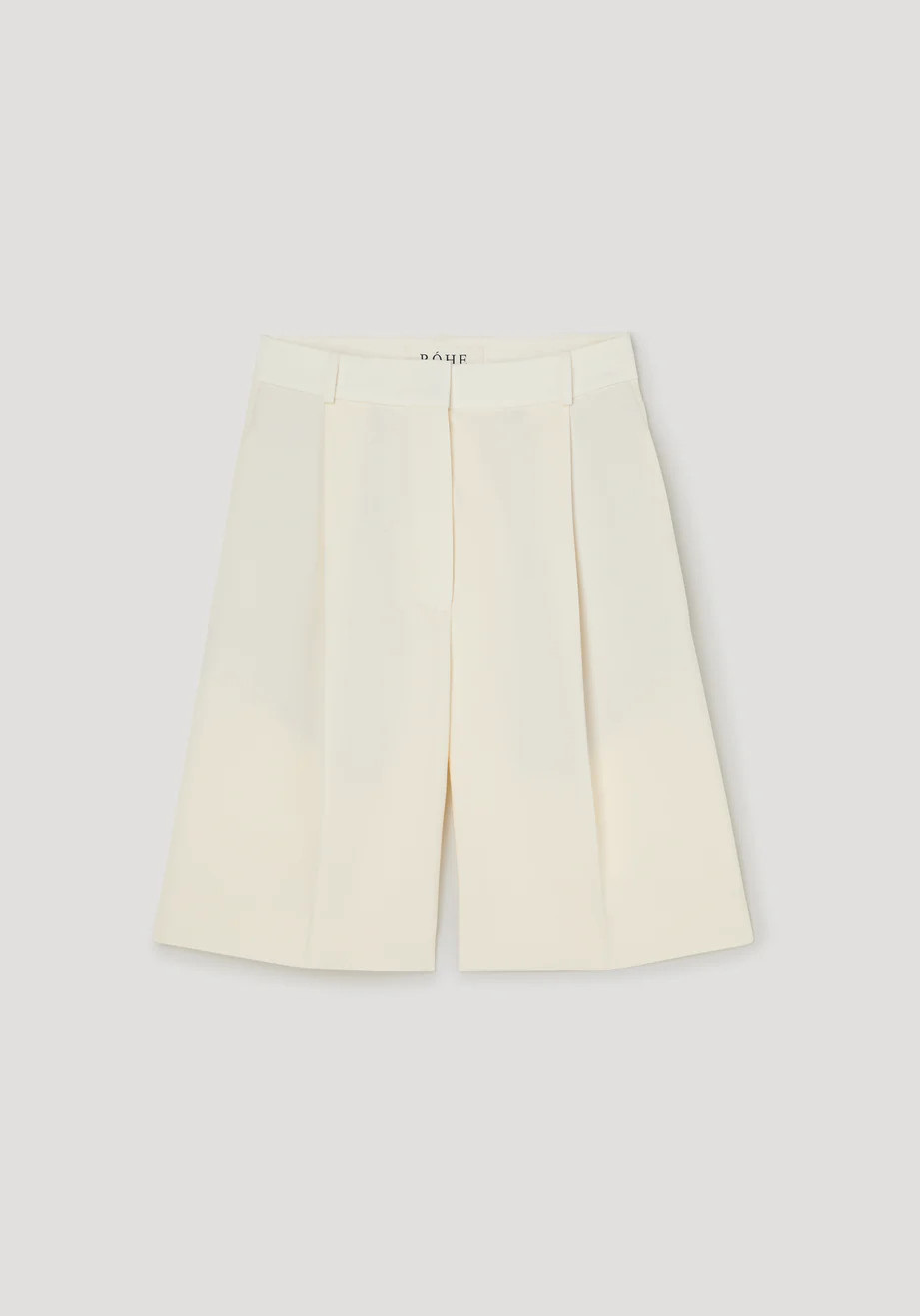tailored single pleat shorts | off white | Rohe