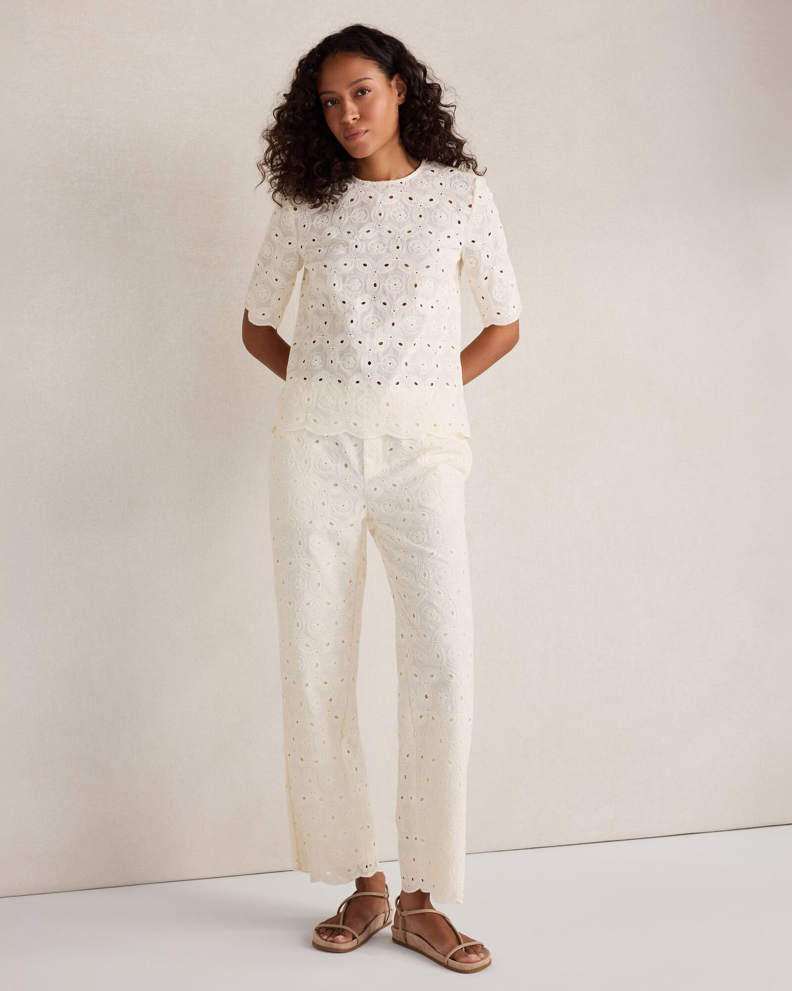 Organic Cotton Eyelet Pants | Haven Well Within