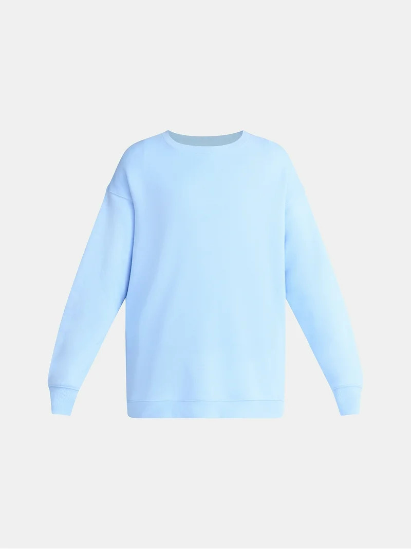 No Boundaries Fleece Oversized Sweatshirt with Long Sleeves, Women’s Sizes XXS-4X | Walmart (US)