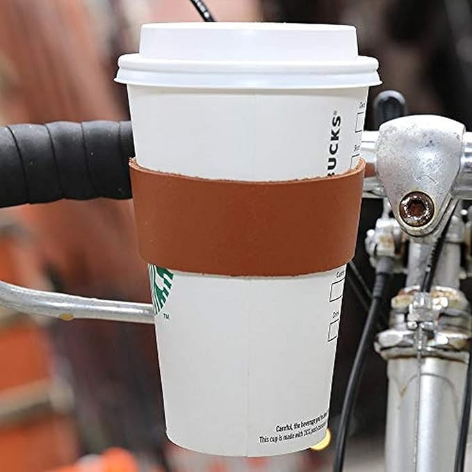 Kikkerland Leather Bike Cup Holder | Amazon (US)