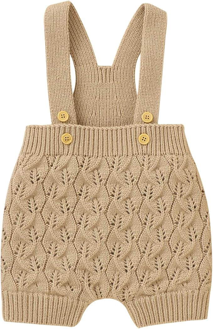 Eyiou Newborn Baby Knit Overalls Romper, Toddler Little Baby Photography Outfits | Amazon (US)