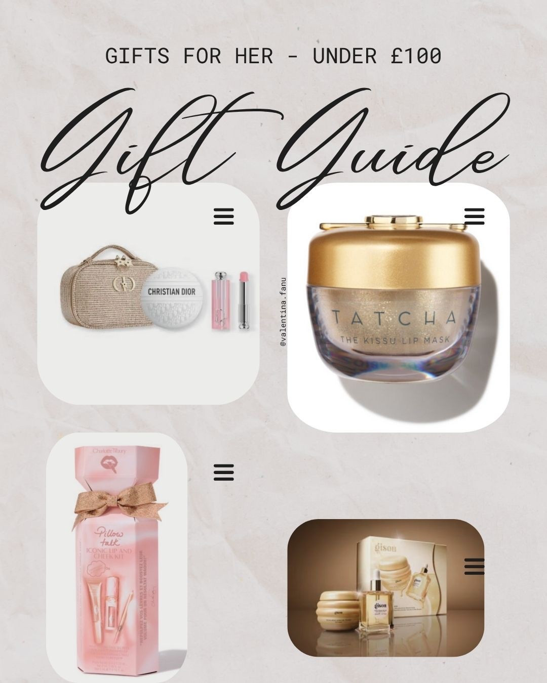 Gift guides for her - under £100

#LTKbeauty #LTKstyletip #LTKgiftguide
