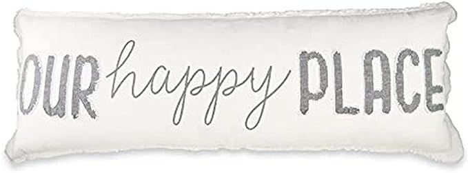 Mud Pie Our Happy Long Pillow, 1 Count (Pack of 1), White | Amazon (US)