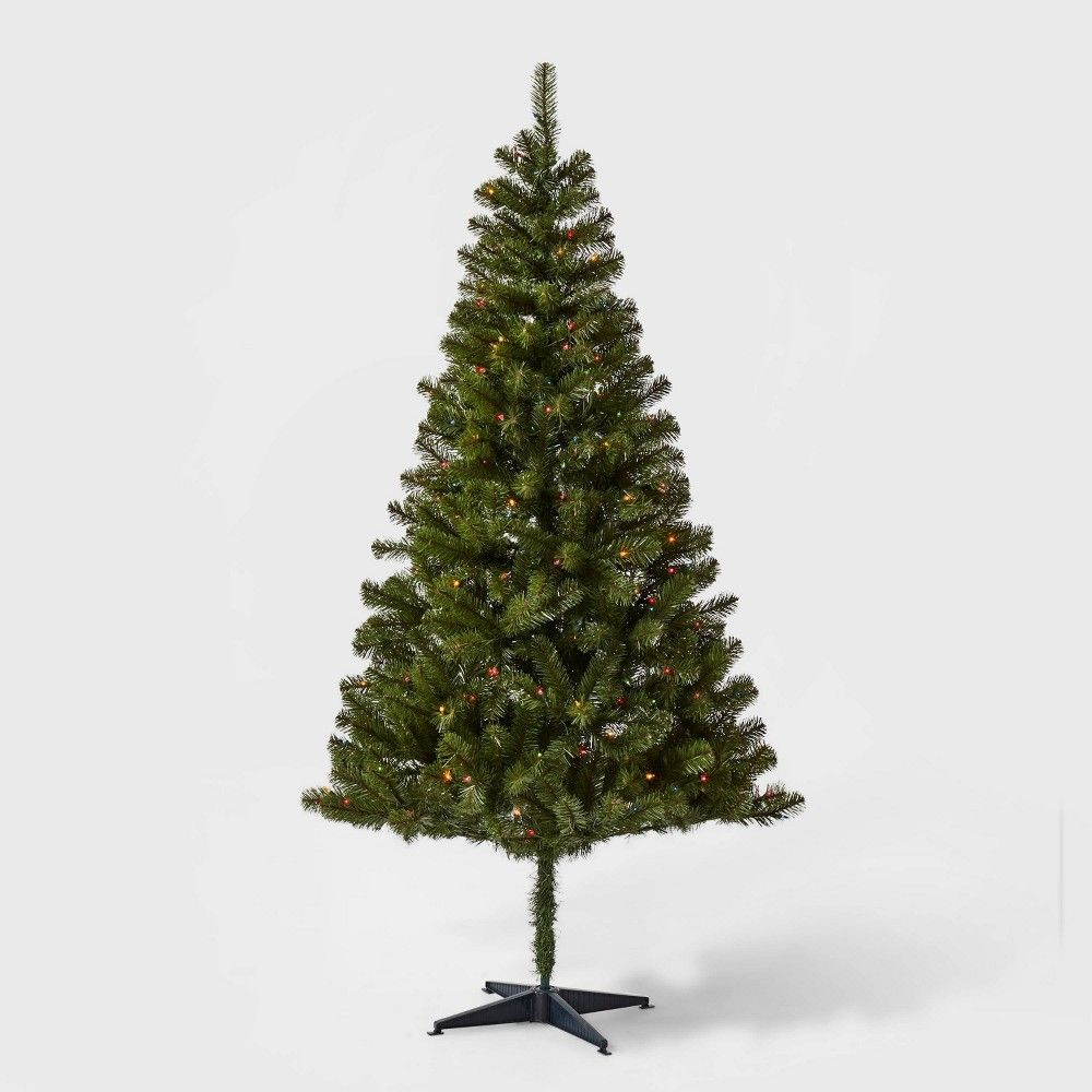 6ft Pre-lit Artificial Christmas Tree Alberta Spruce Multicolored Lights - Wondershop | Target