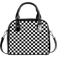 Black Checker Purse, Handbag, Women's Retro & White Handbag, Chic Purse, Black Handbag | Etsy (US)