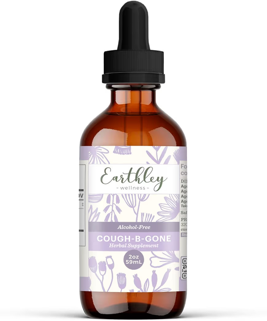Earthley Wellness, Cough-B-Gone, Alcohol-Free Herbal Tincture for Kids & Adults (6 Months+), Cold... | Amazon (US)