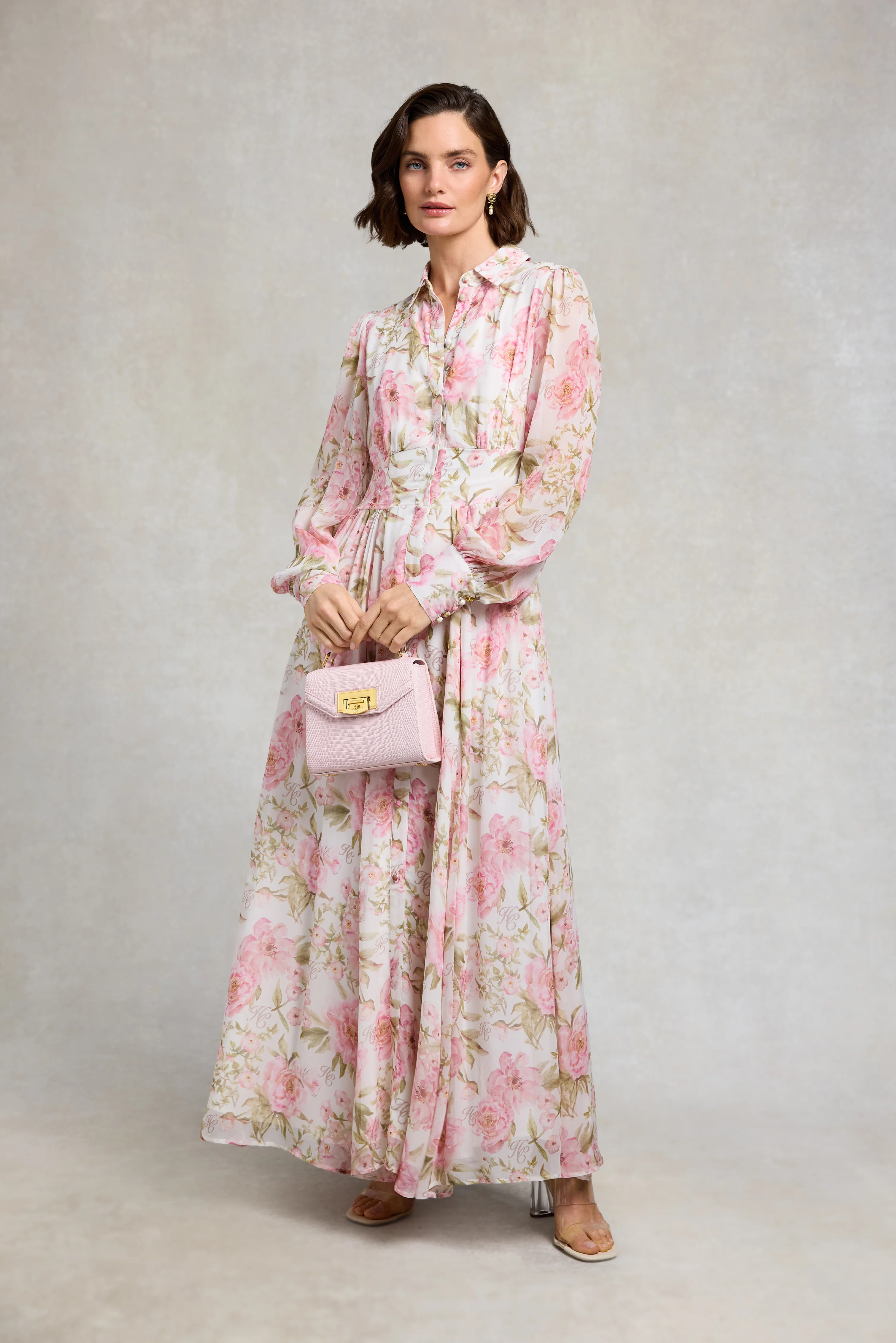 Sorrento Shirt Dress (Peony Ecru Floral) | Holland Cooper