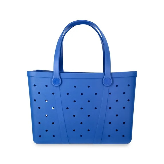 Time and Tru Women's Waterproof EVA Beach Tote Bag, Blue | Walmart (US)