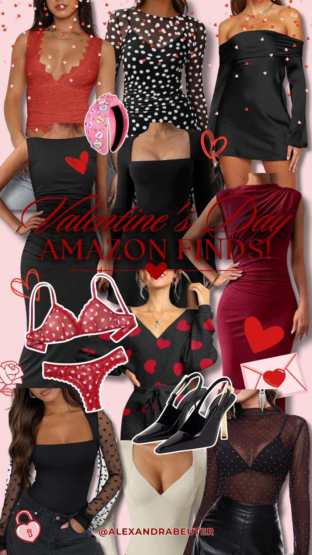 Valentine’s Day outfit ideas // Valentine’s Day dress // black dress // red dress // lace top // date night dress // date night top 

#LTKgrwm #LTKdayinmylife #LTKValentine