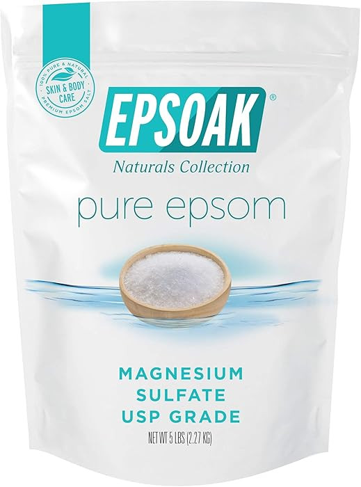 Epsoak Epsom Salt 5 lb Resealable Bulk Bag, Magnesium Sulfate USP. Unscented, Made in The USA, Cr... | Amazon (US)