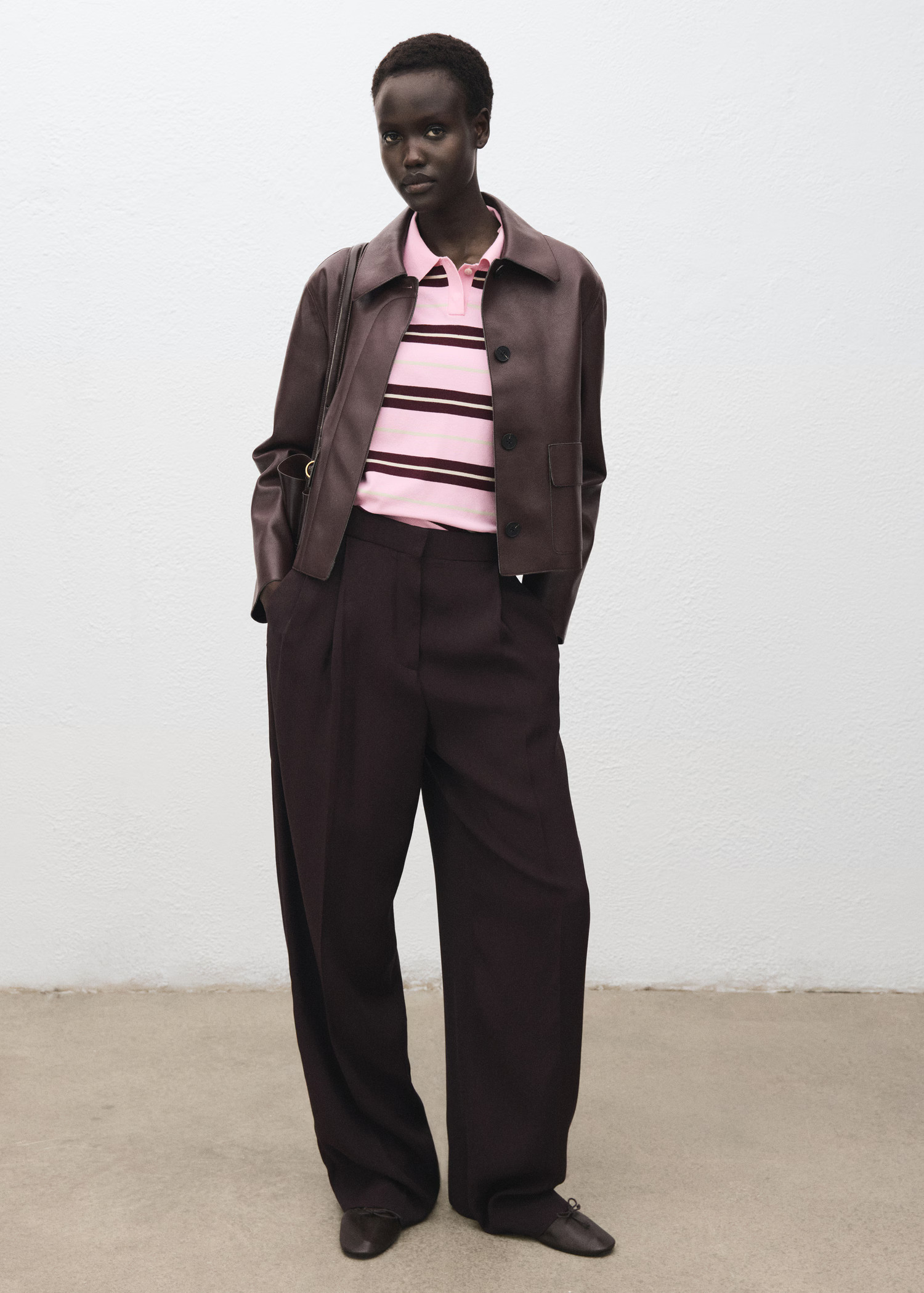 Striped polo-neck sweater - Women | MANGO USA | Mango (US/MX/AU)