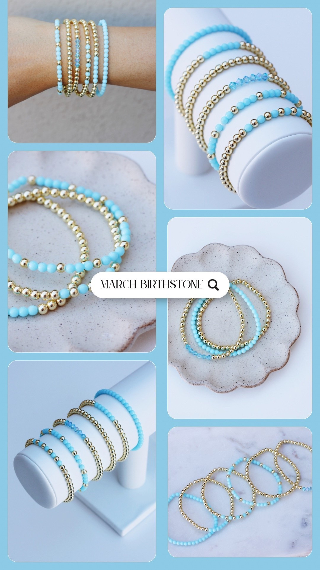 New in the shop!
March birthstone bracelets
Aquamarine bracelet 

#LTKSpringSale #LTKootd #LTKSeasonal