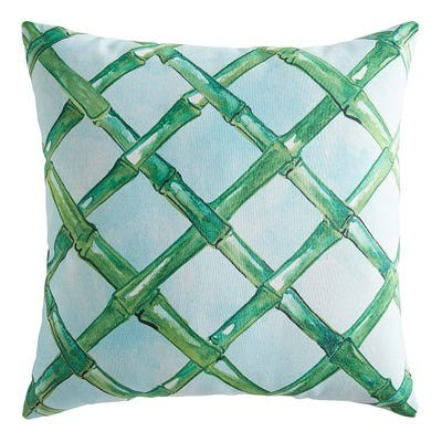 Bamboo Geometric 20" Green Pillow | Pier 1 Imports