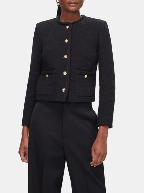 Nili Lotan - Iman Cotton-blend Bouclé-tweed Jacket - Womens - Black - 12 US | Matches (US)