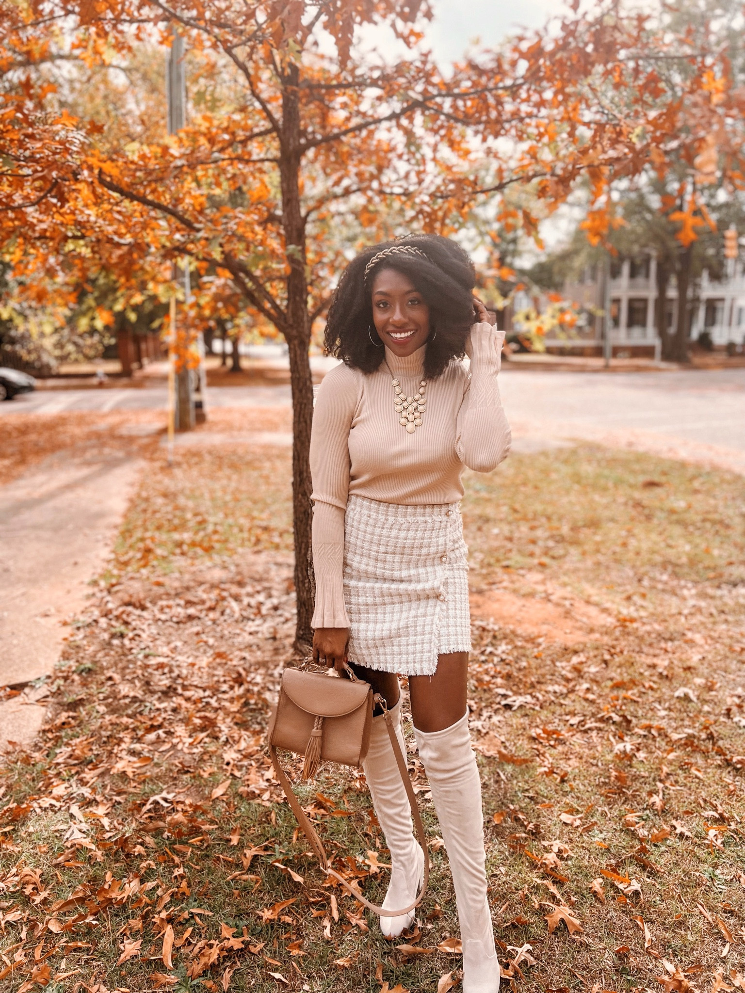 high boots and dress