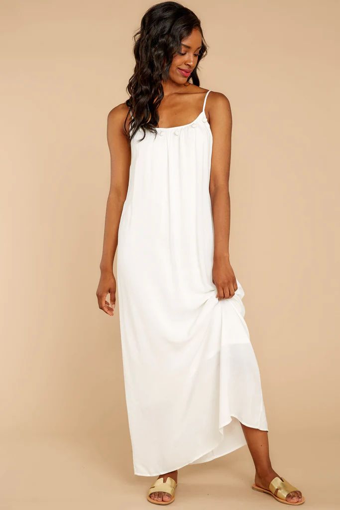 Idyllic Afternoons White Maxi Dress | Red Dress 