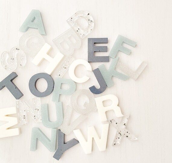 Handmade Epoxy Resin Alphabet Letters Set for Sensory Play and Homeschool Learning Tools | Etsy (US)