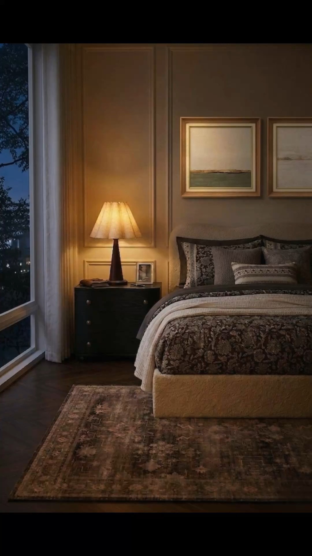 This warm bedroom was designed around that amazing Amazon nightstand I put together this look on a budget by mixing earthy tones and vintage-inspired patterns. These are such great finds to help you create a dreamy, moody space without the designer price tag! #bedroomdesign #CozyBedroomIdeas
#EarthyTonesAesthetic #MoodyBedroom
#VintageHomeDecor #BedroomMakeover #InteriorDesignOnABudget
#WarmNeutrals #HomeAesthetic

#LTKHome