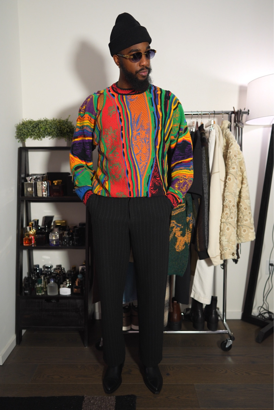 Valentine’s Day outfit with a Coogi sweater, pinstriped trousers, a beanie, and a pair of black cowboy boots. Links to all items down below ⬇️!

#LTKmens