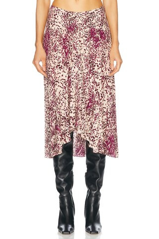 Isabel Marant Olena Skirt in Purple & Ecru - Purple. Size 36 (also in 38, 40, 42). | FWRD 