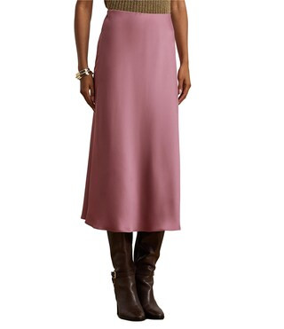 Satin Charmeuse A-Line Midi Skirt | Dillard's