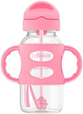 Dr. Brown’s® Milestones™ Wide-Neck Sippy Straw Bottle with 100% Silicone Handles, 9oz/270mL,... | Amazon (US)