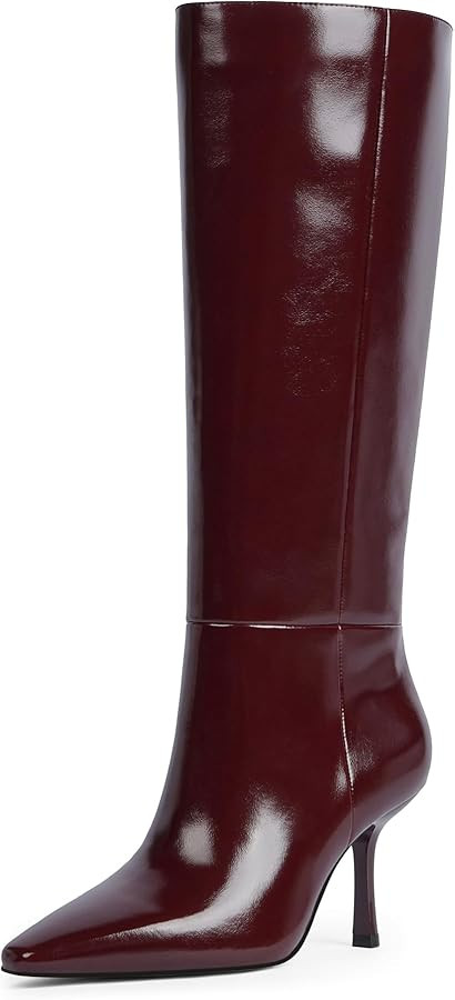Modatope Knee High Boots Women Square Toe Stiletto Tall Boots Side Zipper Dressy Boot for Women | Amazon (US)