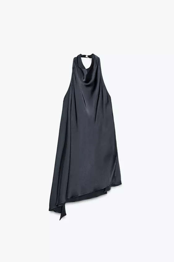 ZW COLLECTION SATIN HALTER TOP | Zara US