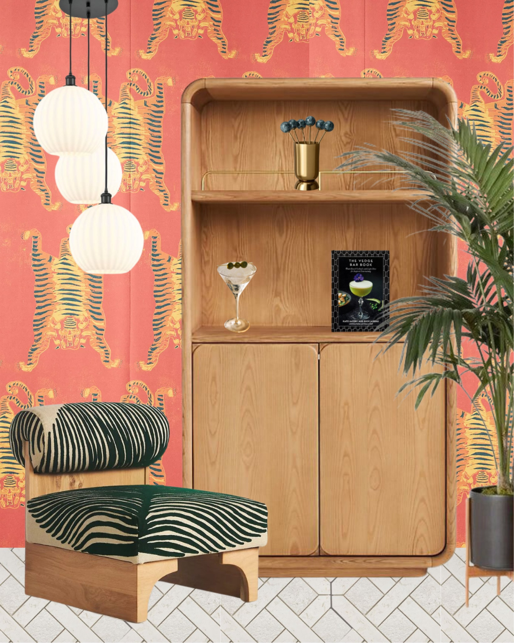 You're guide to a mid century palm beach bar. Fun wallpapers, fabrics and light fixtures. Equipped with the accessories you need to entertain!

#LTKGiftGuide #LTKHome #LTKHoliday