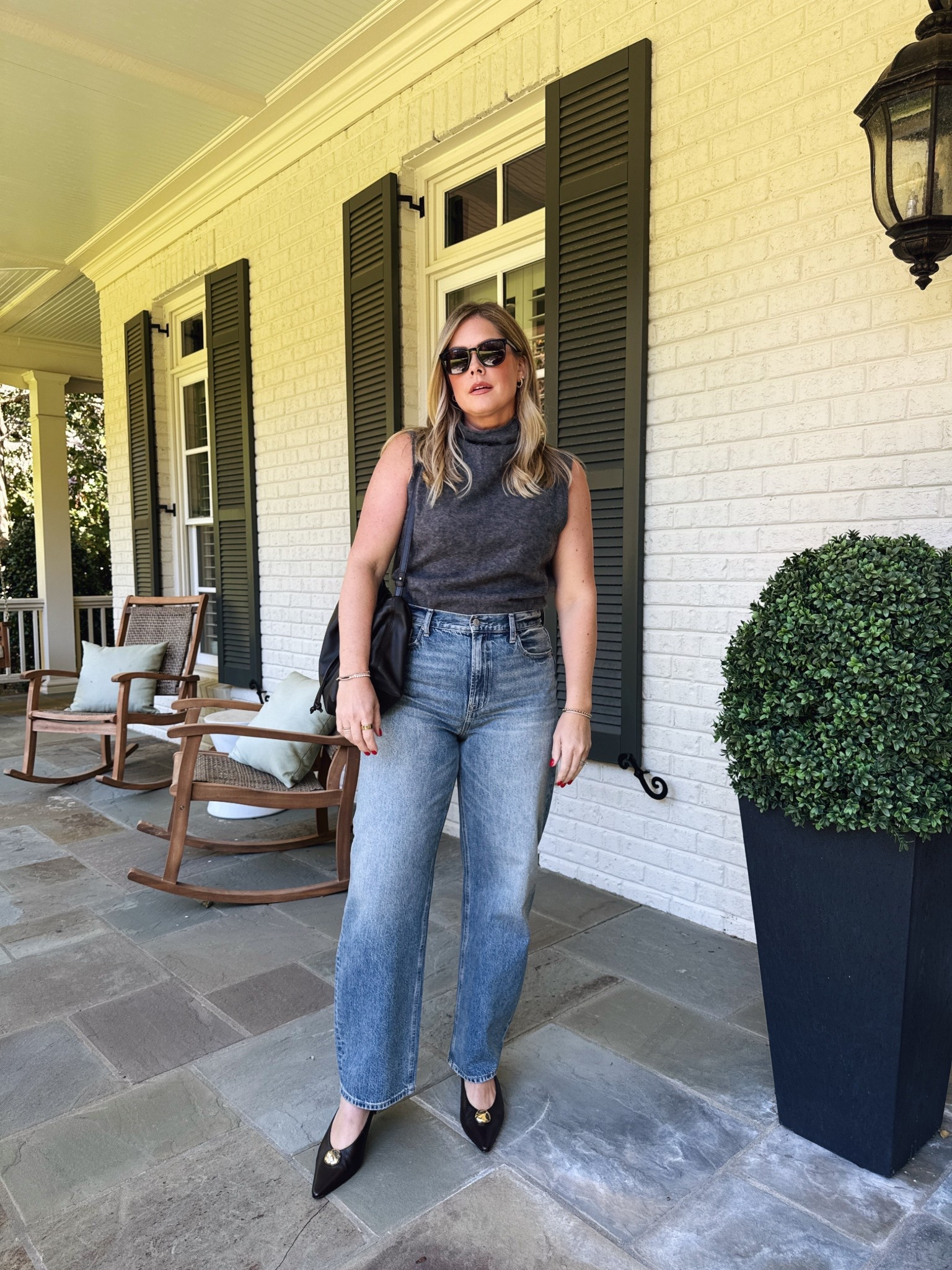 29 in jeans, medium in sweater (all true to size)