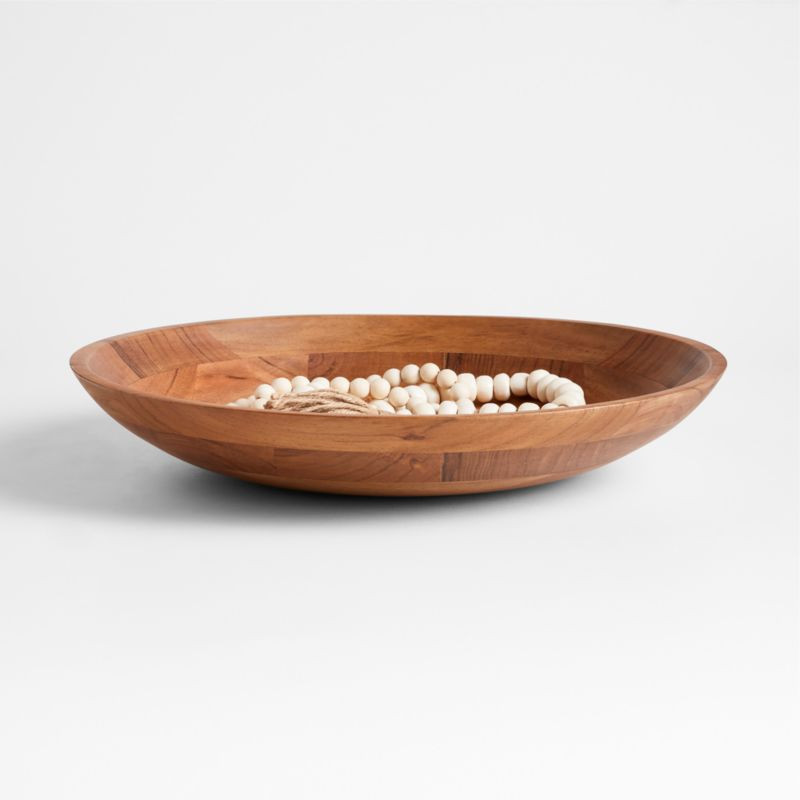 Stol Acacia Wood Decorative Centerpiece Bowl 18" | Crate & Barrel | Crate & Barrel