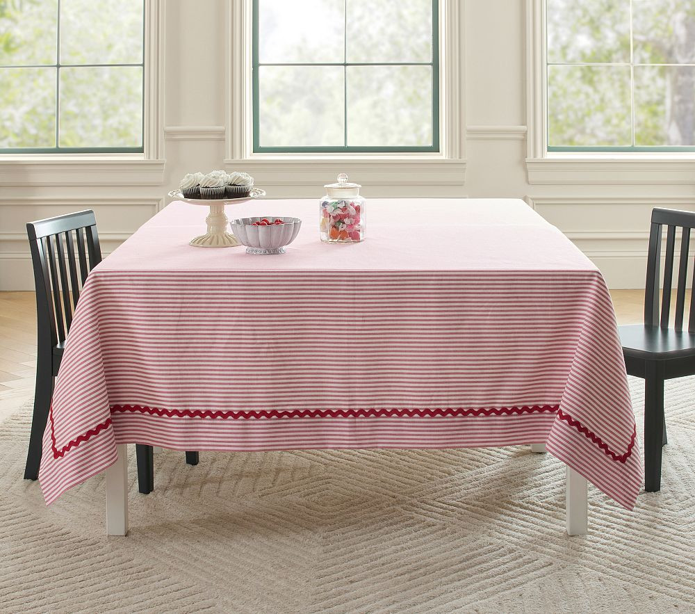 Christmas Ticking Stripe Tablecloth | Pottery Barn Kids