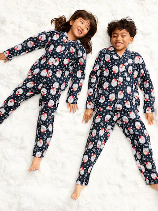 Printed Gender-Neutral Button-Front Pajama Set for Kids | Old Navy (US)