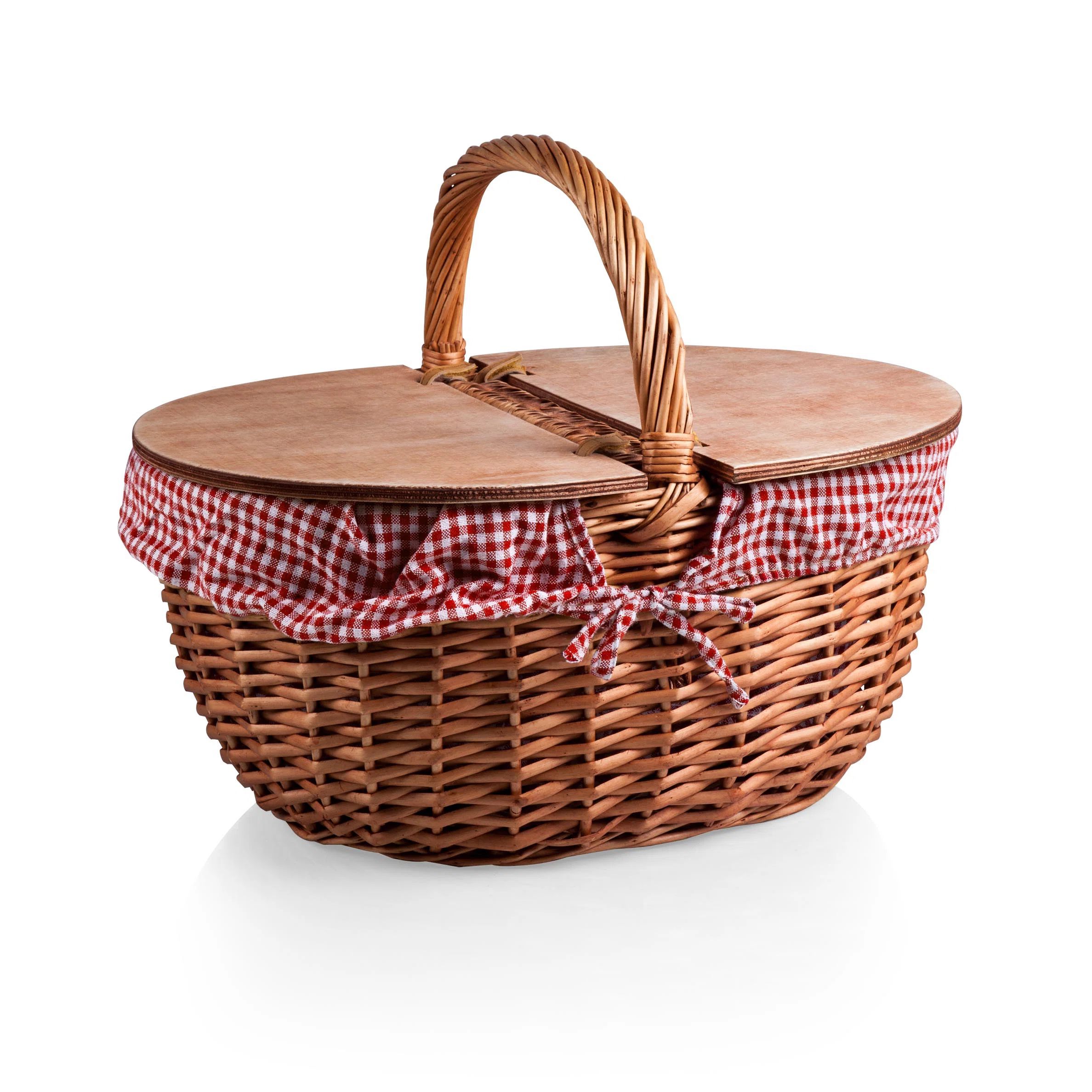 Picnic Time Wood Picnic Basket , Service for 2 & Reviews | Wayfair | Wayfair North America