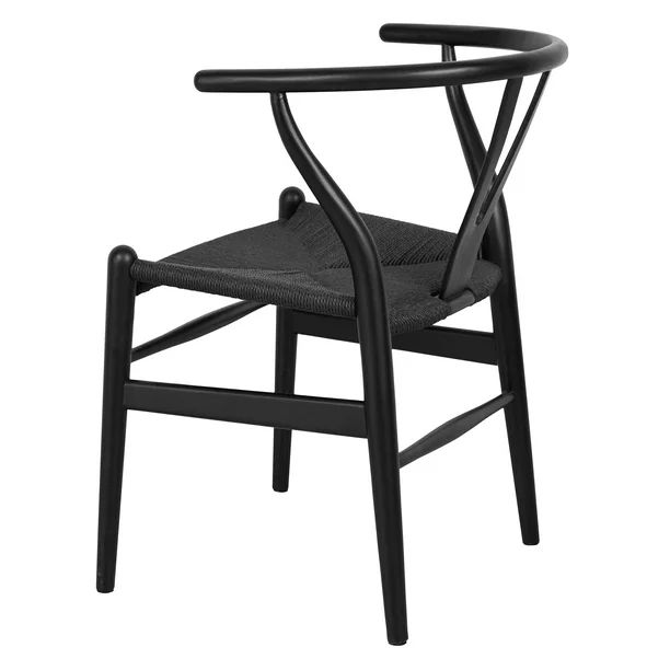 Tomile Mid Century Modern black wood wishbone dining chair, Solid Wood Chair for kitchen and Offi... | Walmart (US)