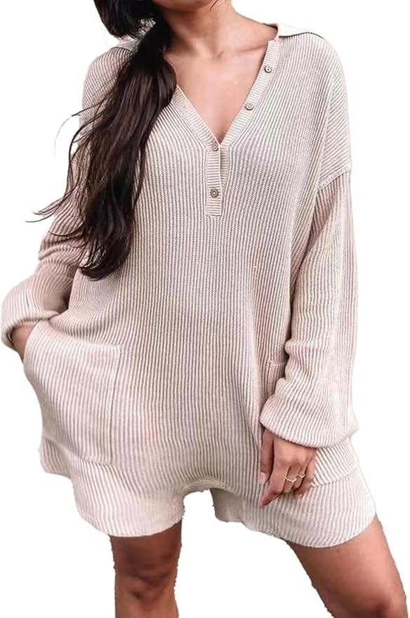 MOLERFO Knit Romper Collared Sweater Shorts Rompers Women Y2k Cute Jumpsuit Knitwear Trendy Fall ... | Amazon (US)
