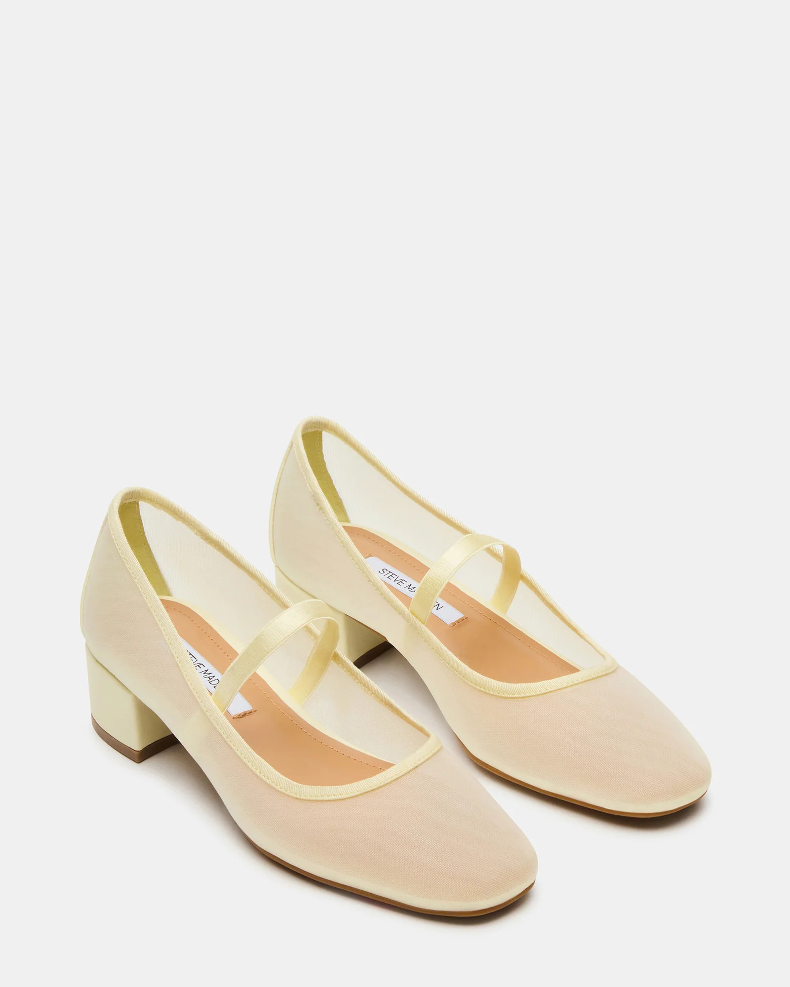 MURAL Butter Yellow Mary Jane Block Heel Square-Toe Women's Heel | Steve Madden (US)