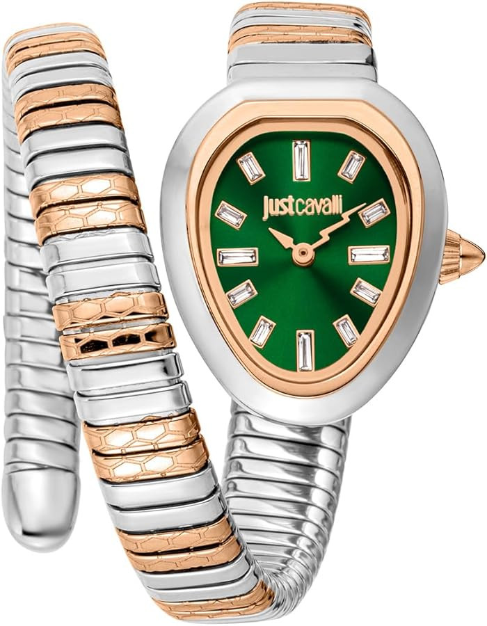 Just Cavalli Dress Watch JC1L222M0075, Bottle Green, Glam | Amazon (US)