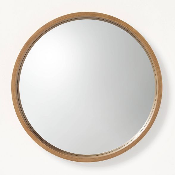 Small Round Wood Framed Mirror Natural - Hearth & Hand™ with Magnolia | Target