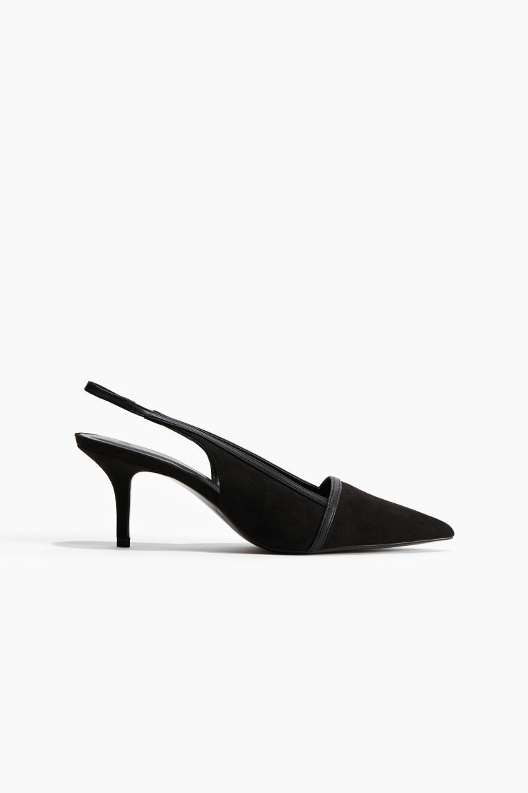 H & M - Pointed Slingbacks - Black | H&M (US + CA)