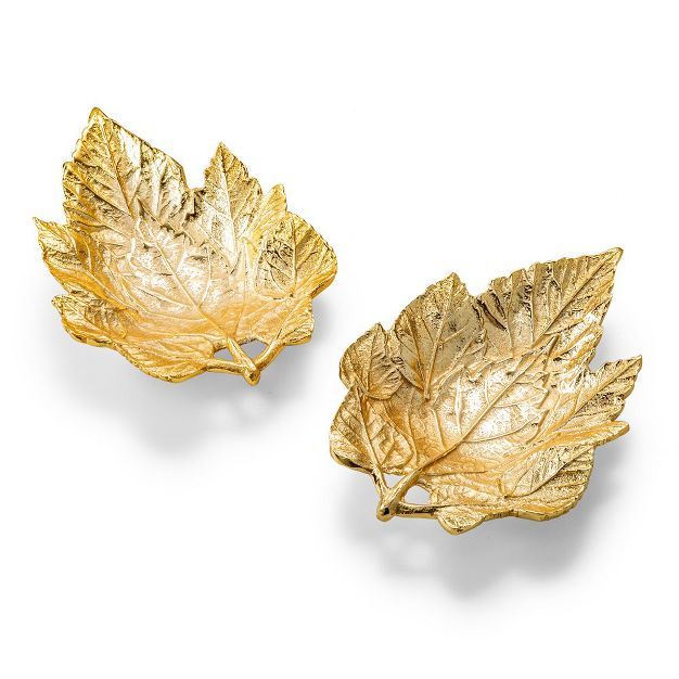 Classic Touch Set of 2 Gold Metal Leaves | Target