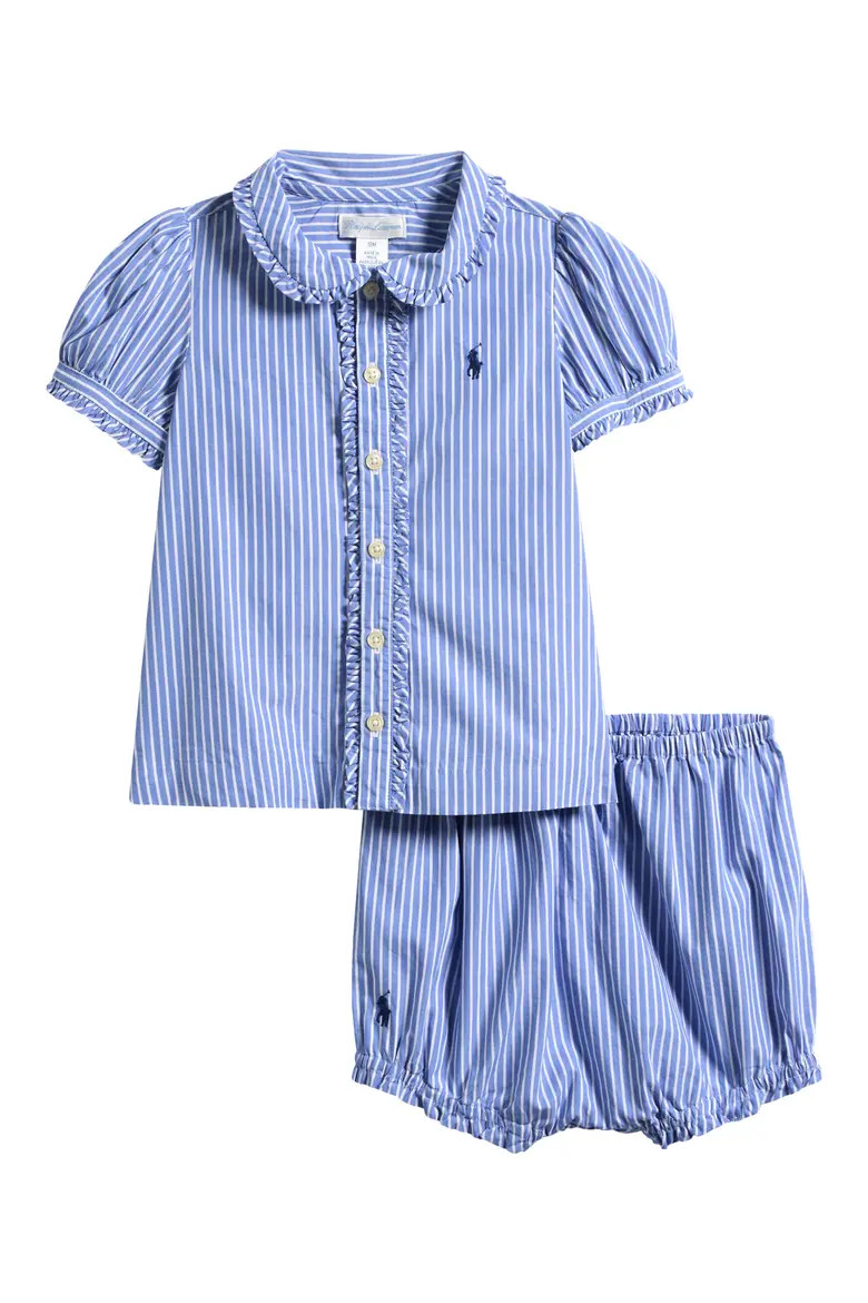 Stripe Cotton Poplin Shirt & Shorts Set (Women) | Nordstrom | Nordstrom