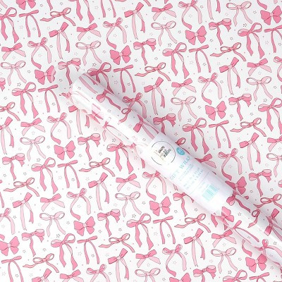 Bows And Sparkles 96"x30" Bows Gift Wrapping Paper White/Pink | Target
