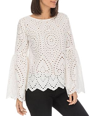 B Collection by Bobeau Tessa Eyelet Bell-Sleeve Top | Bloomingdale's (CA)