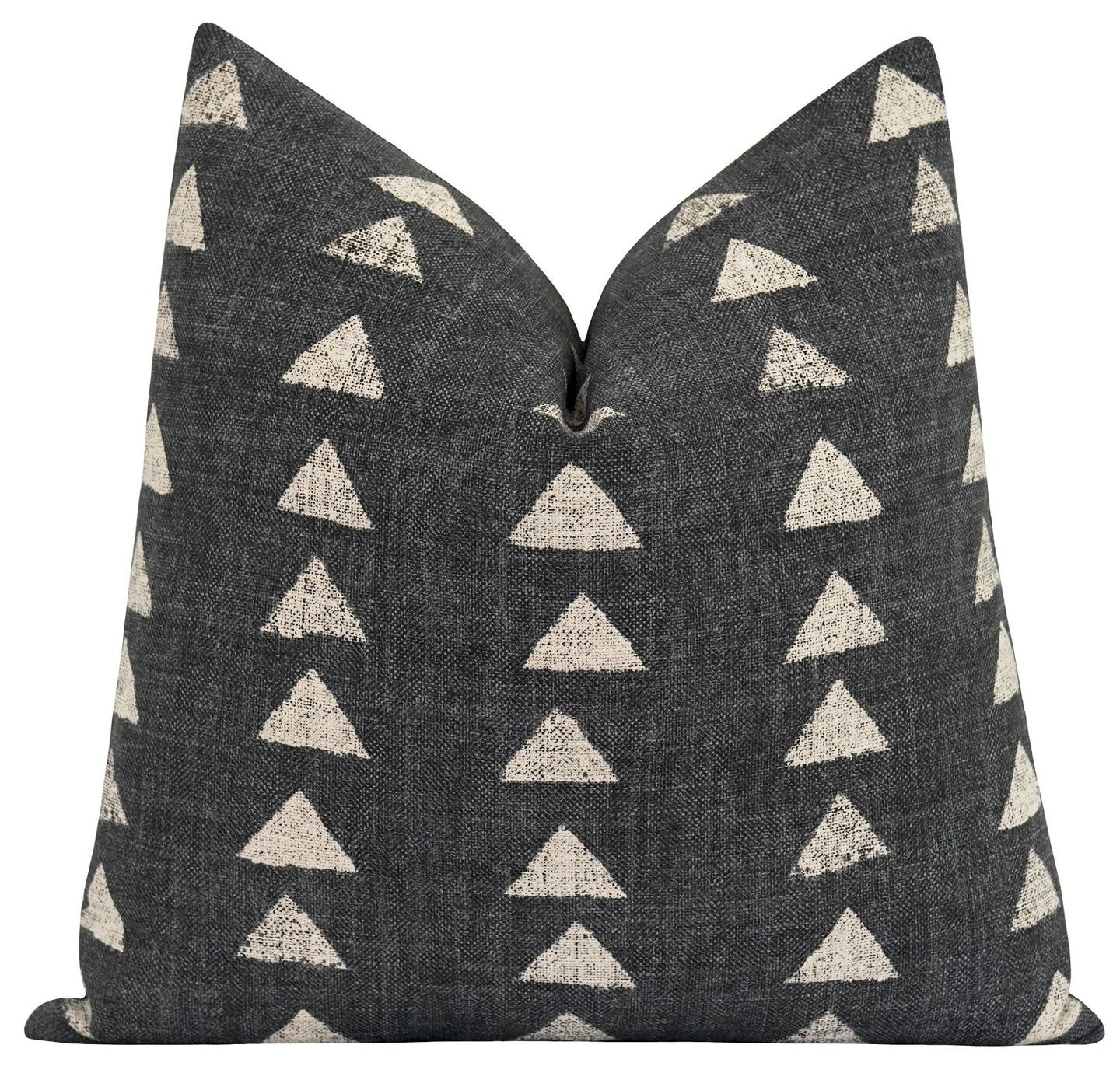 Sutton Ebony Triangle Print Pillow | Land of Pillows