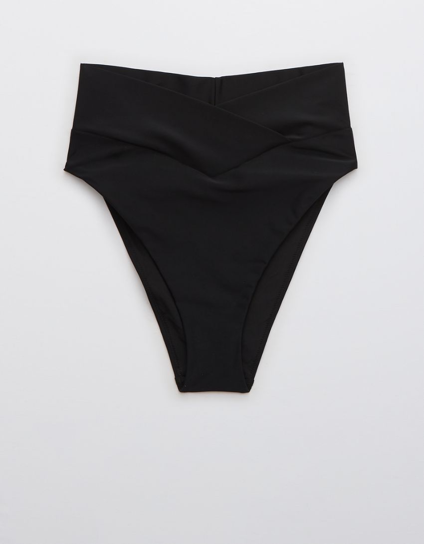 Aerie Crossover High Cut Cheeky Bikini Bottom | American Eagle Outfitters (US & CA)