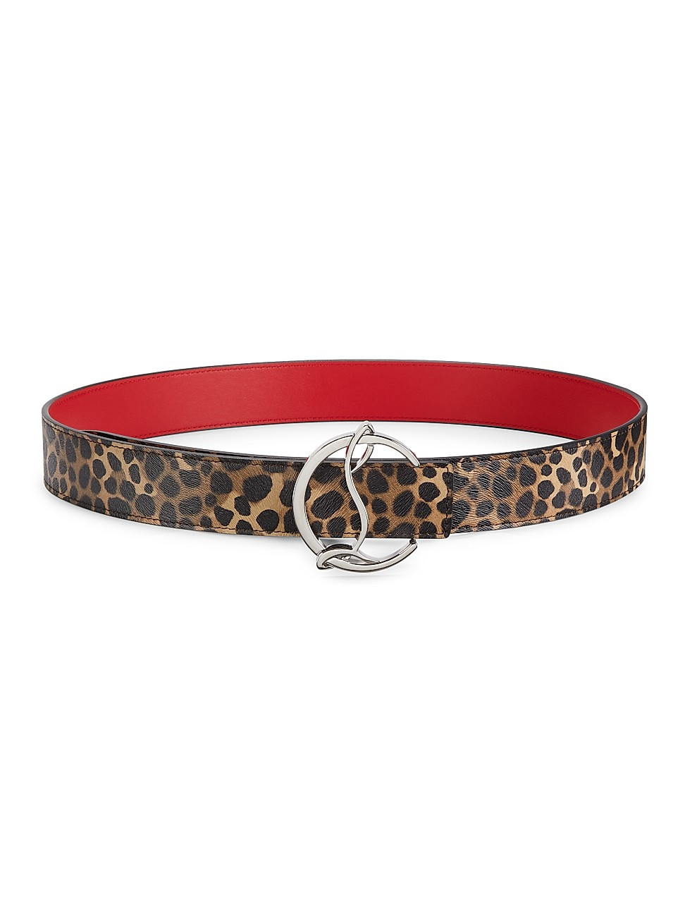 Leopard-Print Textured Leather Logo Belt | Saks Fifth Avenue