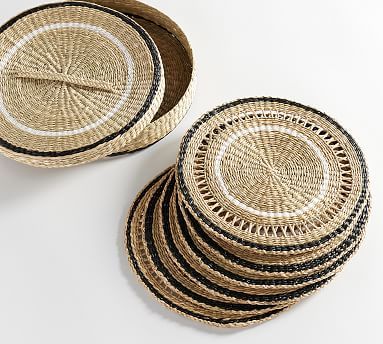 Woven Seagrass Placemats with Holder - Set of 6 | Pottery Barn (US)