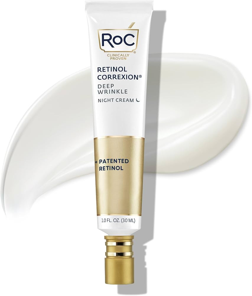 RoC Retinol Correxion Deep Wrinkle Anti-Aging Night Cream, Daily Face Moisturizer with Shea Butte... | Amazon (US)